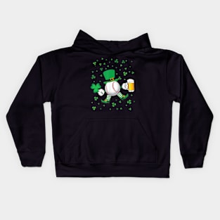 Baseball Leprechaun With Beer And Shamrocks Dancing Patrick Kids Hoodie